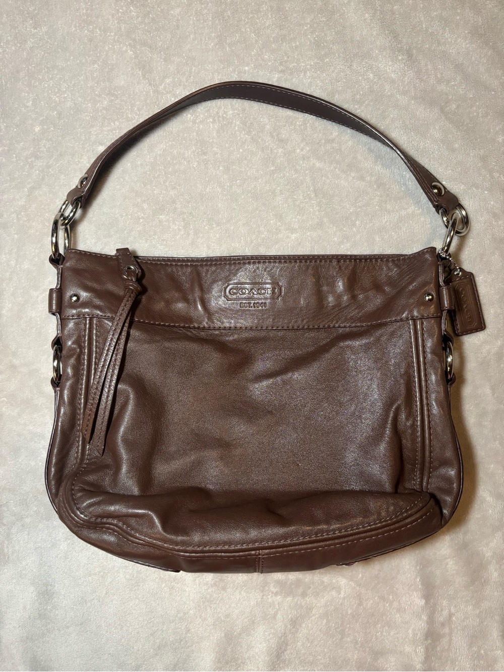 Coach Zoe Hobo Brown Leather Bag
